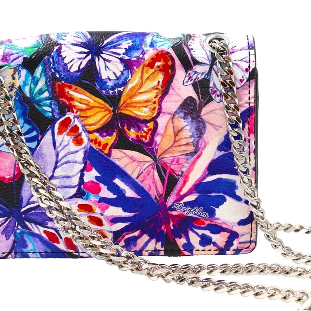 BRIGHTON Kasey Flap Small Bag Wild Garden Butterfly Shoulder Bag Leather NEW